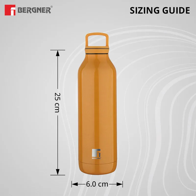 Bergner Walking Daisy Droplet Thermosteel Hot And Cold Flask (Orange) - 525 mL media 5