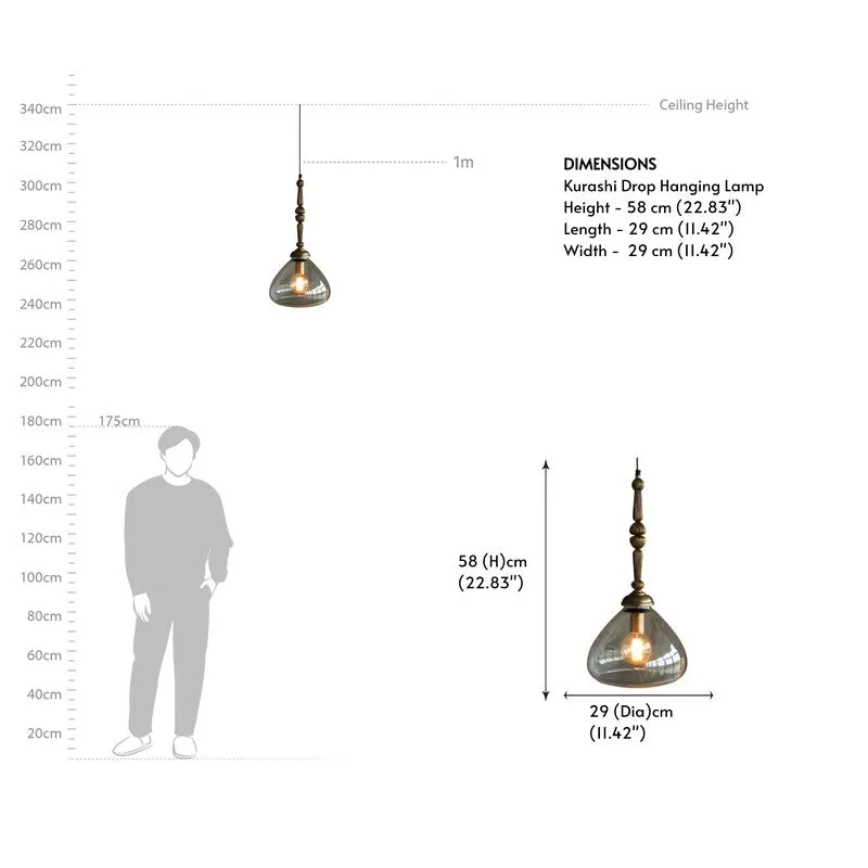 Kurasi Drop Glass Ceiling Lamp media 7