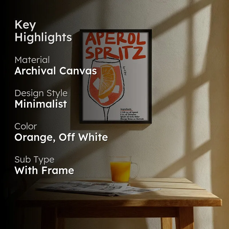 Aperol Spritz Archival Canvas Wall Art - Black media 2