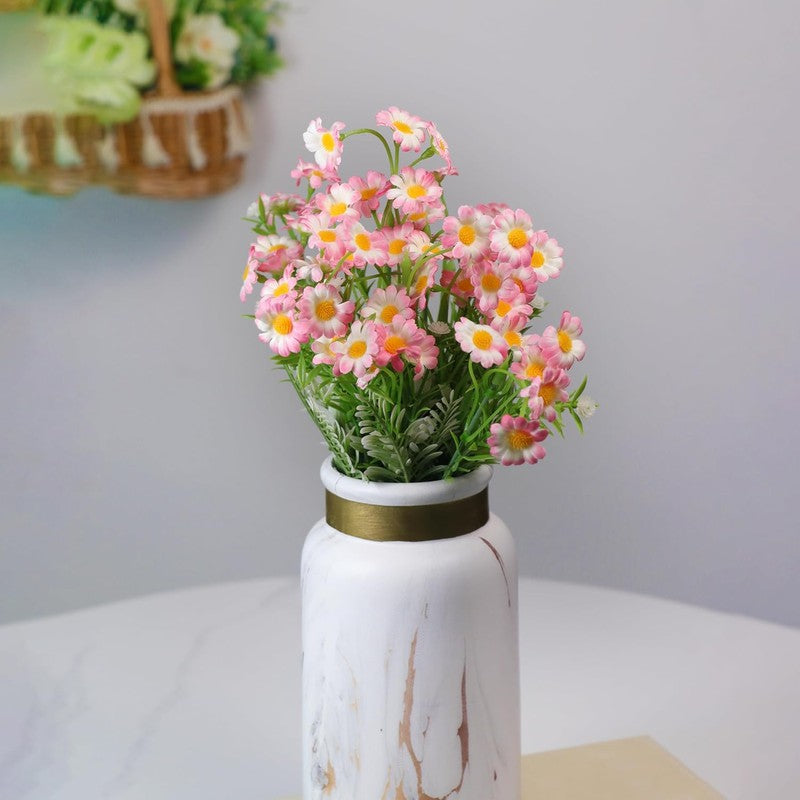 Bit Silk Daisy Artificial Flowers - Pink & Orange media 6