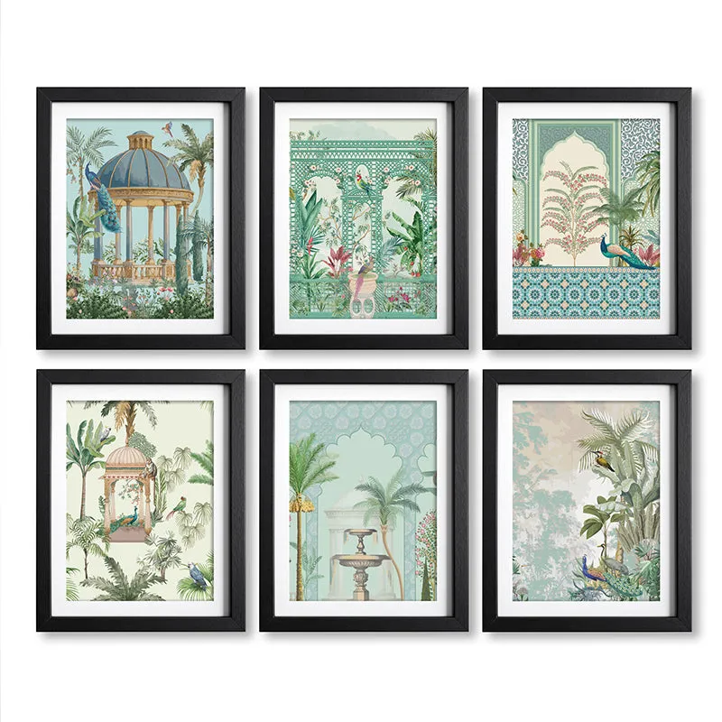 Gardens Of Mughal Wall Art With Frame - Set Of Six media 6
