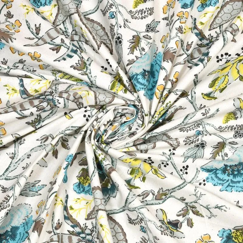 Mivaana Floral Curtain - Blue media 5