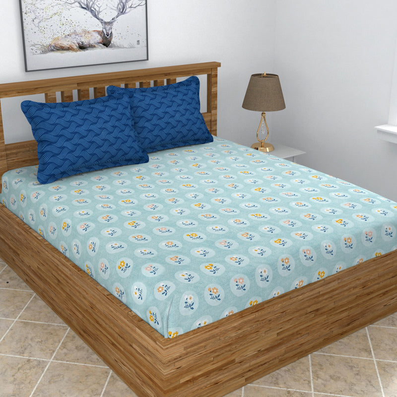 Blueberry Dusk Micro Fiber Bedsheet - 150 GSM