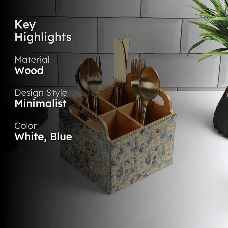 Jharokha Charm Four-Compartment Cutlery Stand media 2