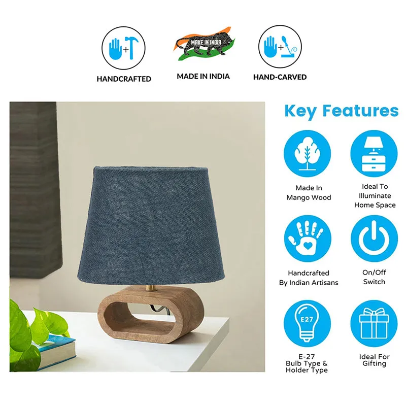 Ajna Wooden Table Lamp - Black,Brown media 5