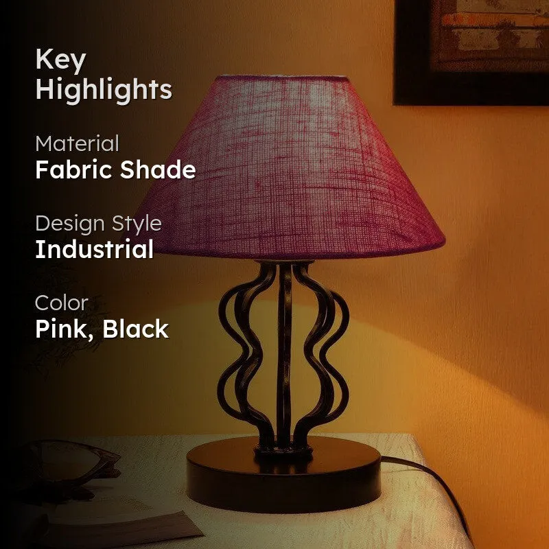 Iggly Wiggly Fabric Table Lamp - Pink,Black media 2