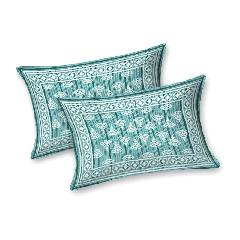 Craftis Cotton Bedsheet (Green,White) - 240 TC media 4