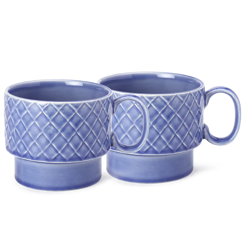 Fjord Ceramic Coffee Mug (500 mL Each/Mist Blue) - Set of Two media 4