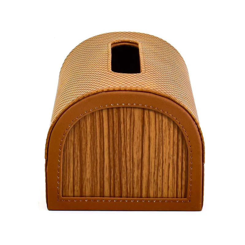 Tishue Faux Leather Tissue Box - Tan media 4