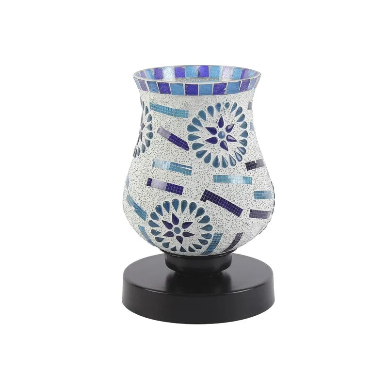 Glowburn Mosaic Glass Table Lamp With Wooden Base - Multicolor media 4