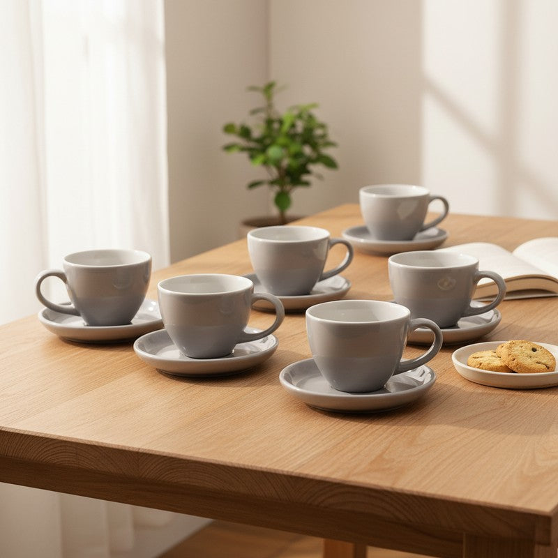 Cozy Charm Cup & Saucer (180 mL Each) - Set of Six