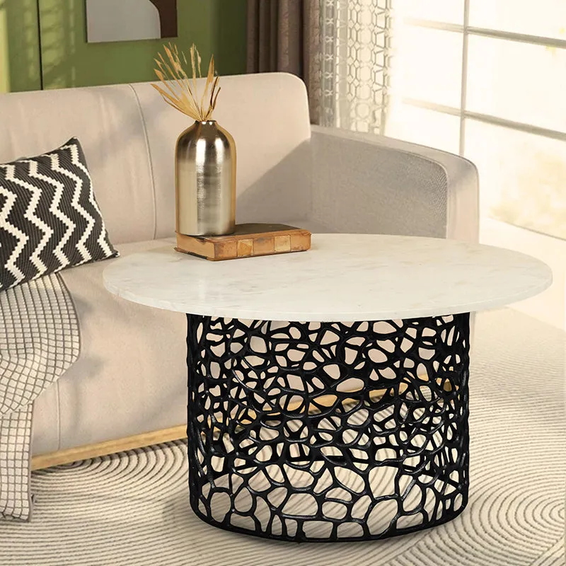 Intrica Fat Aluminum Center Table - Black media 3