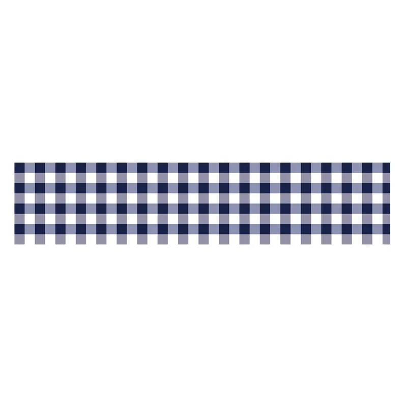 Mabel Checkered Poly Canvas Table Runner - Dark Blue media 5