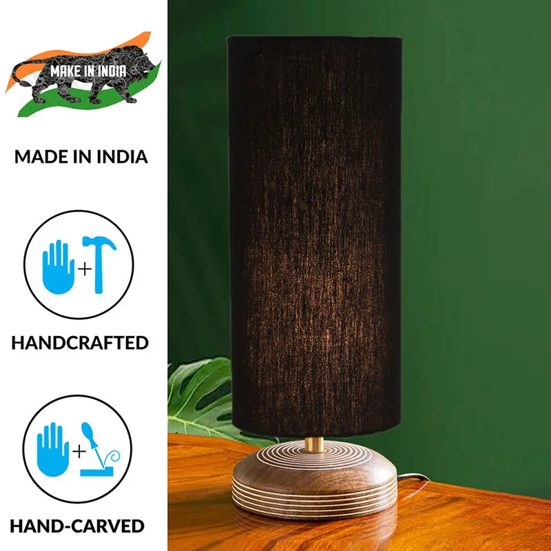 Savera Siera Fabric Table Lamp - Black,Brown media 4