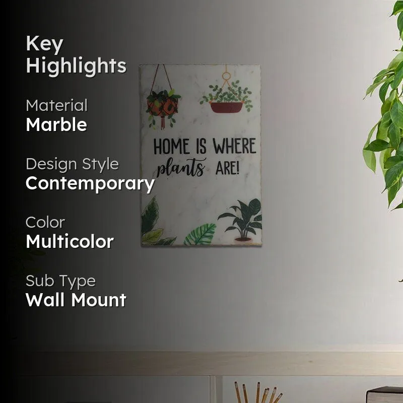Home Is Where Plants Are Printed Marble Wall Accent media 2