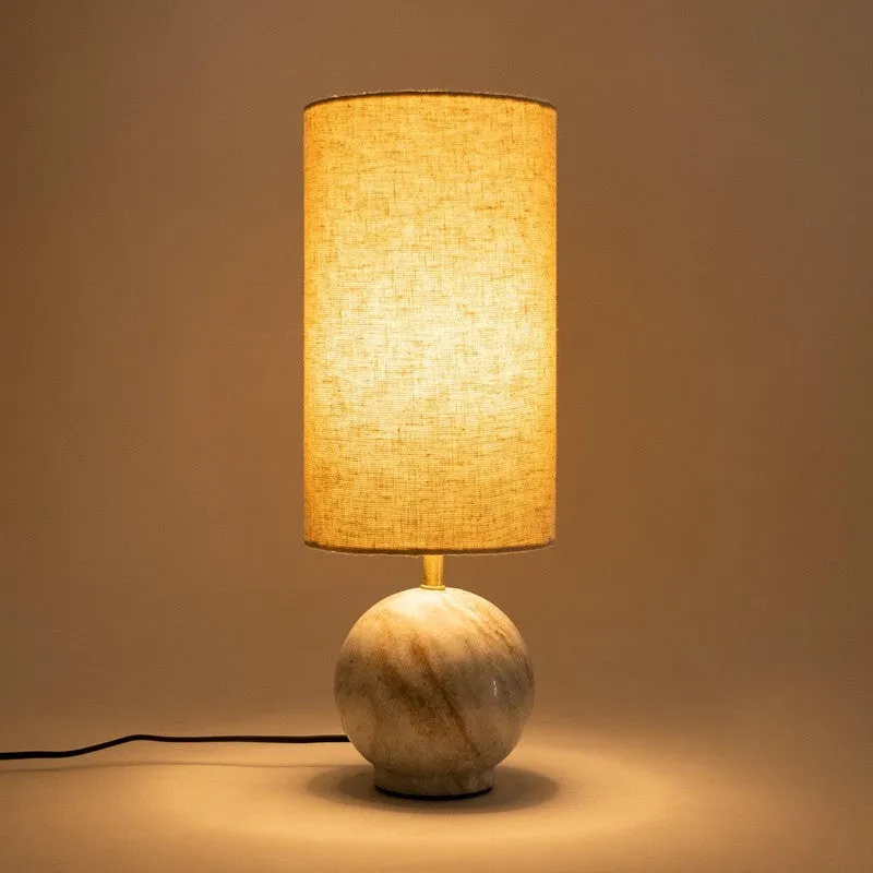 Orange Tree Kai Sphere Marble Table Lamp - Beige media 1