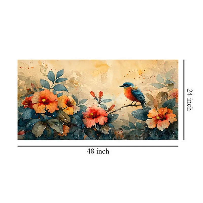 Chirping Bird And Floral Art Wall Painting media 7
