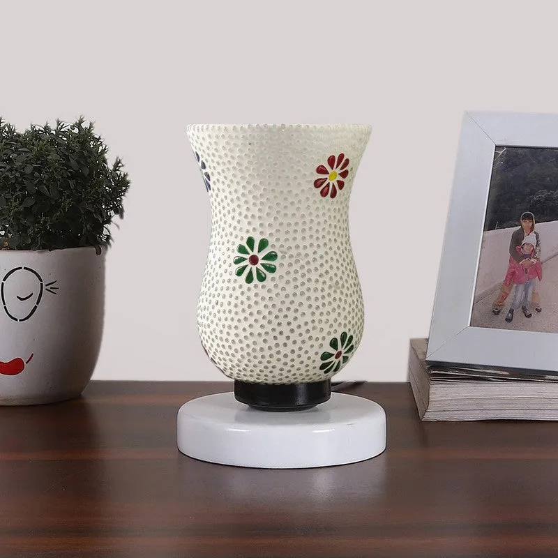 Ignira Mosaic Glass Table Lamp With Wooden Base - Multicolor media 4