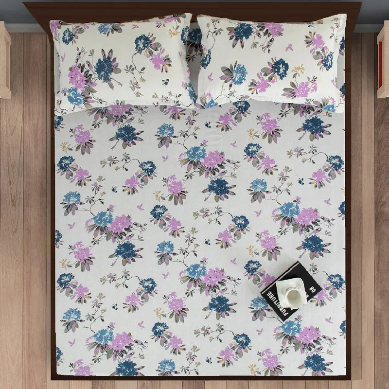 Swayam Ruvo Rosa Cotton Bedsheet (Purple) - 200 TC media 5