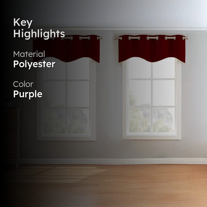 Vienna Pleated Curtain Valance (Burgundy) - Set Of Two media 2
