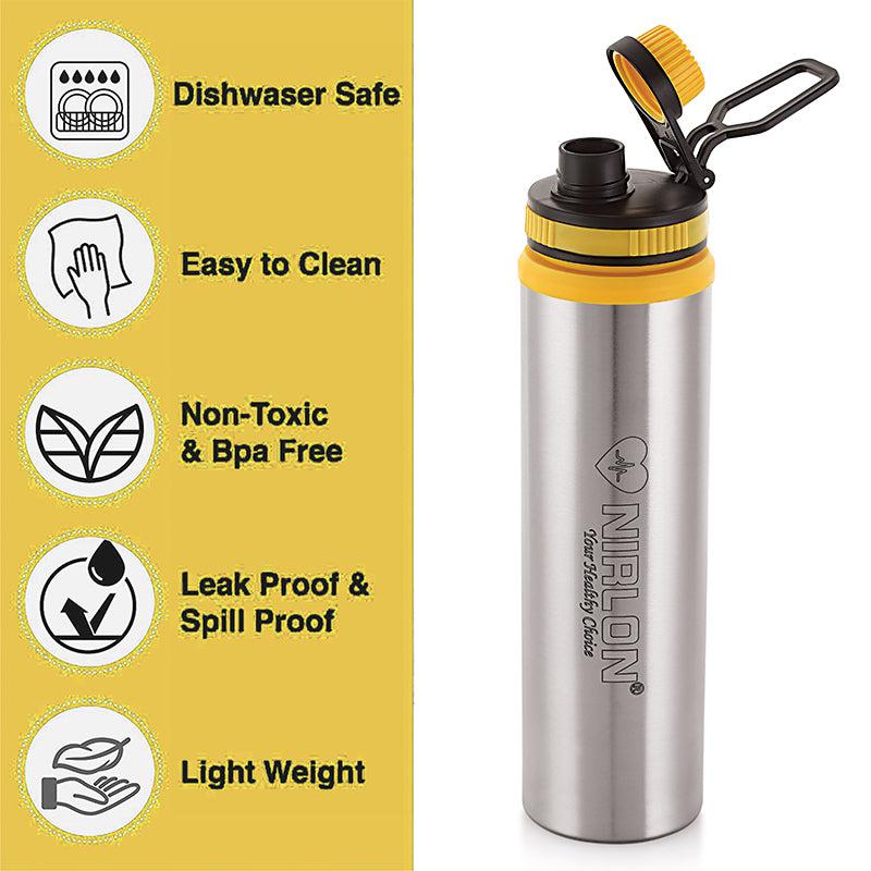 Solene Stainless Steel Water Bottle (Yellow) - 900 mL media 6