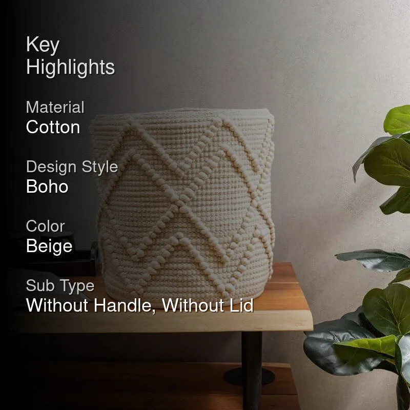 Gila Chevron Natural Fiber Laundry Basket media 2