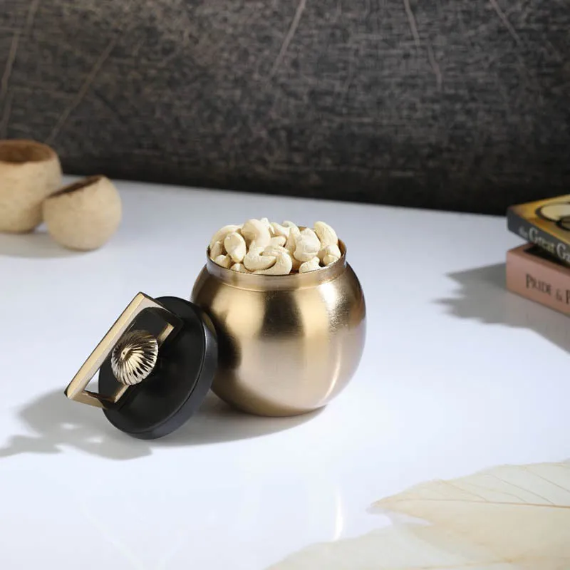 Jarrah Storage Jar (Gold & Black) - Small media 1