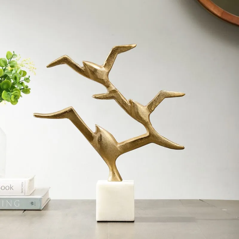 Ebony Seagull Aluminium Showpiece - Gold media 1