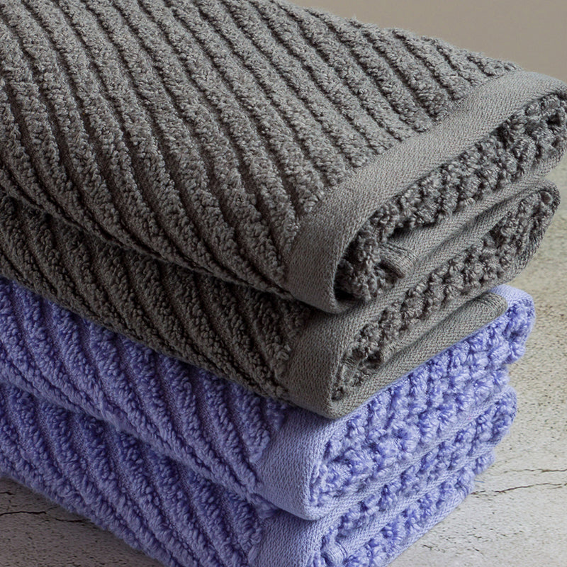 Nautica Riviera Soft Cotton Hand & Face Towel (Light Blue & Dark Grey) - Set Of Four media 5