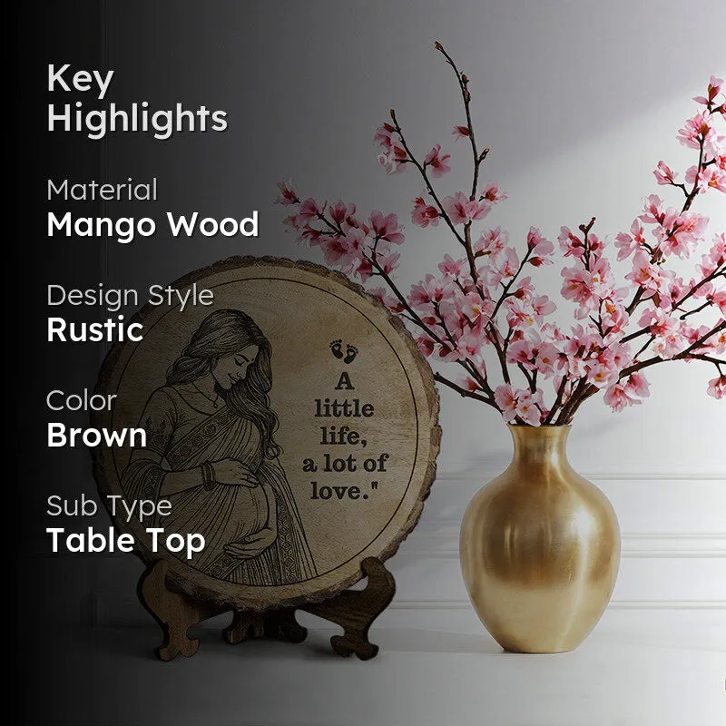 A Little Life, A Lot Of Love Wood Showpiece - Round media 2