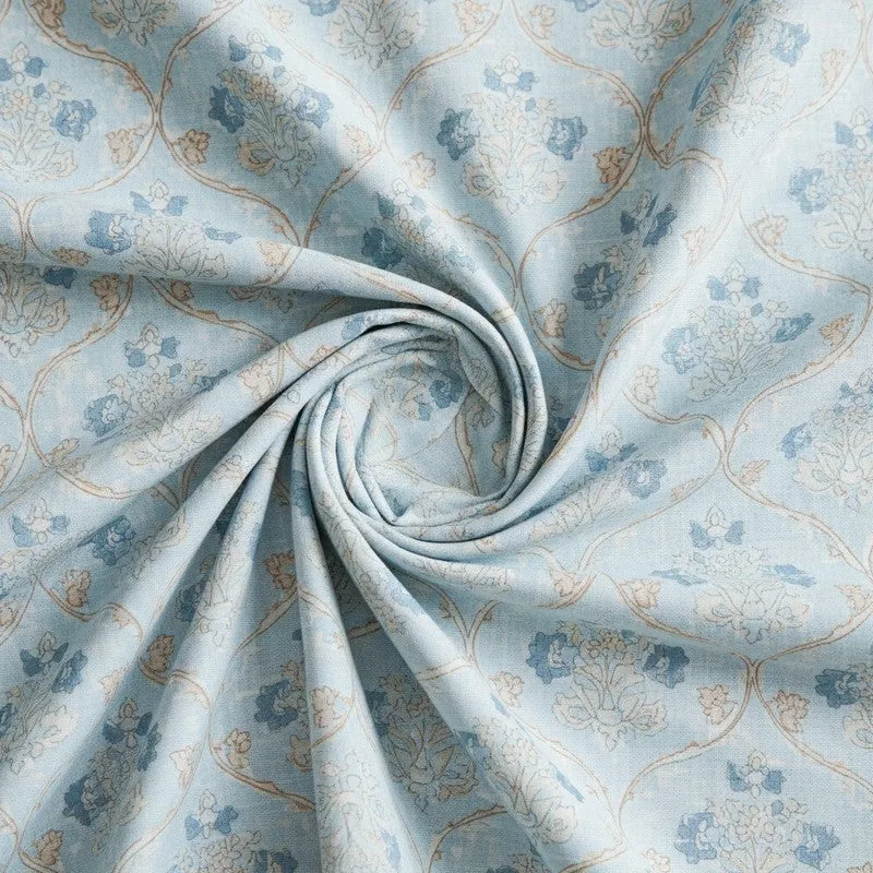 Rajsi Floral Cotton Bedsheet (Blue) - 200 TC media 5