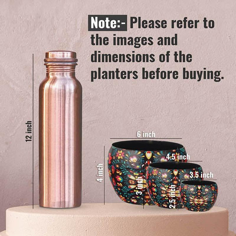 Amidona Ethnic Handcrafted Planter - Set Of Three media 8