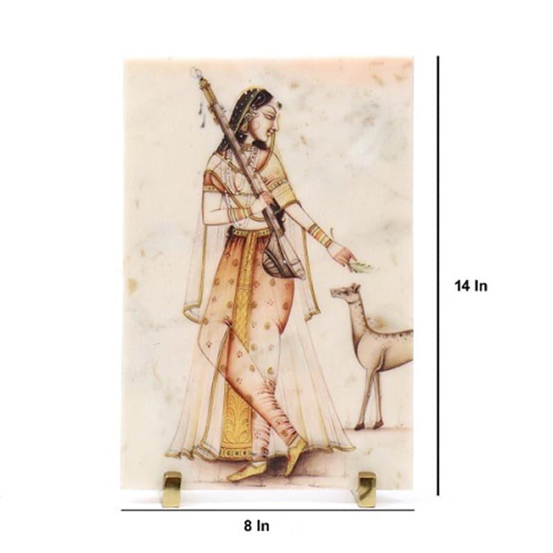 Mughal Elegance Printed Marble Showpiece media 4