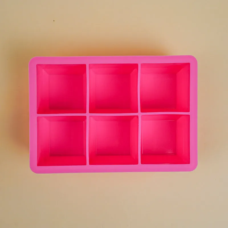 Geometric Silicone 6-Cube Ice Mould - Pink media 3