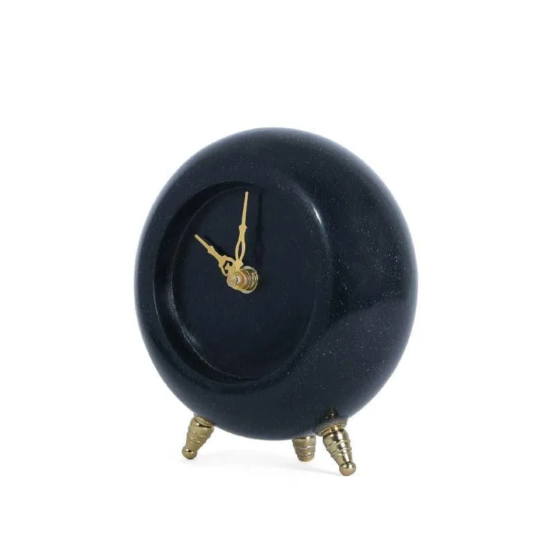 Tisora Hand Crafted Marble Table Clock - Black media 4