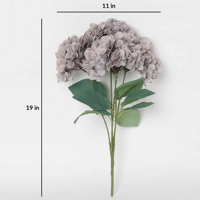 Luxury Artificial Hydrangea Flower Bunch - Grey media 5