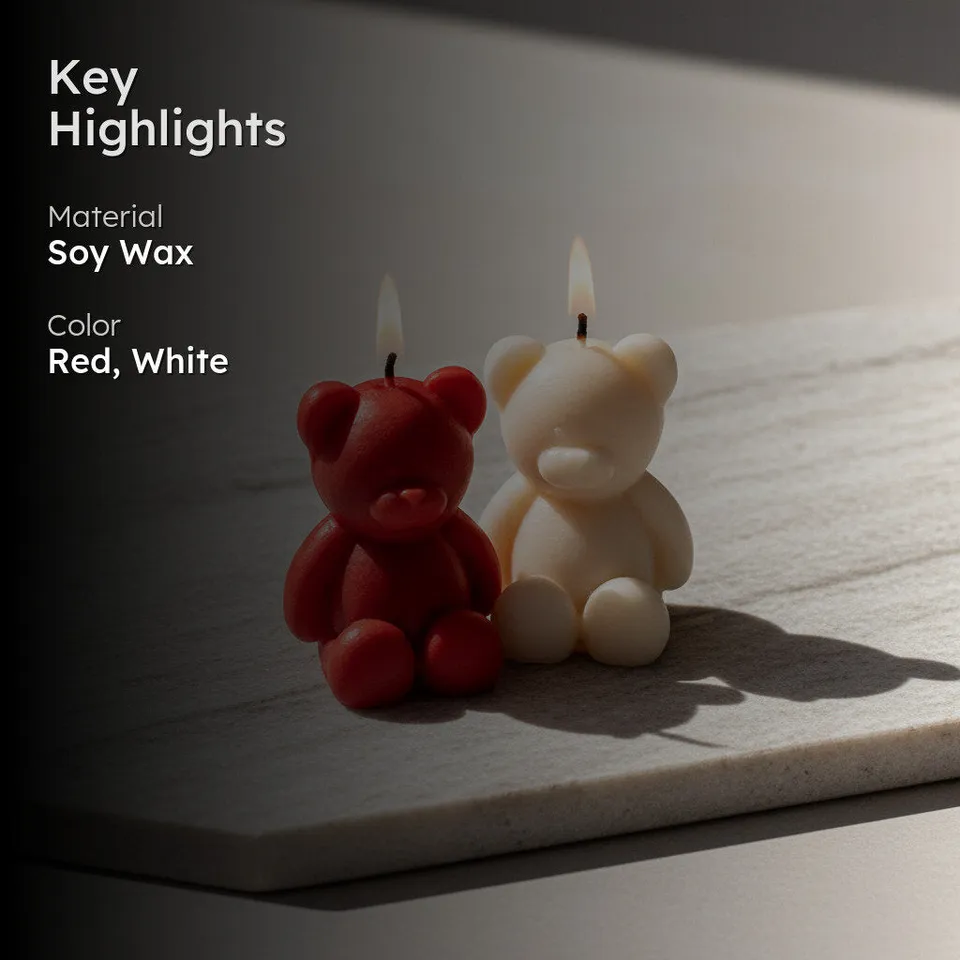 Teddy Cinnamon Scented Candle - Set Of Two media 3