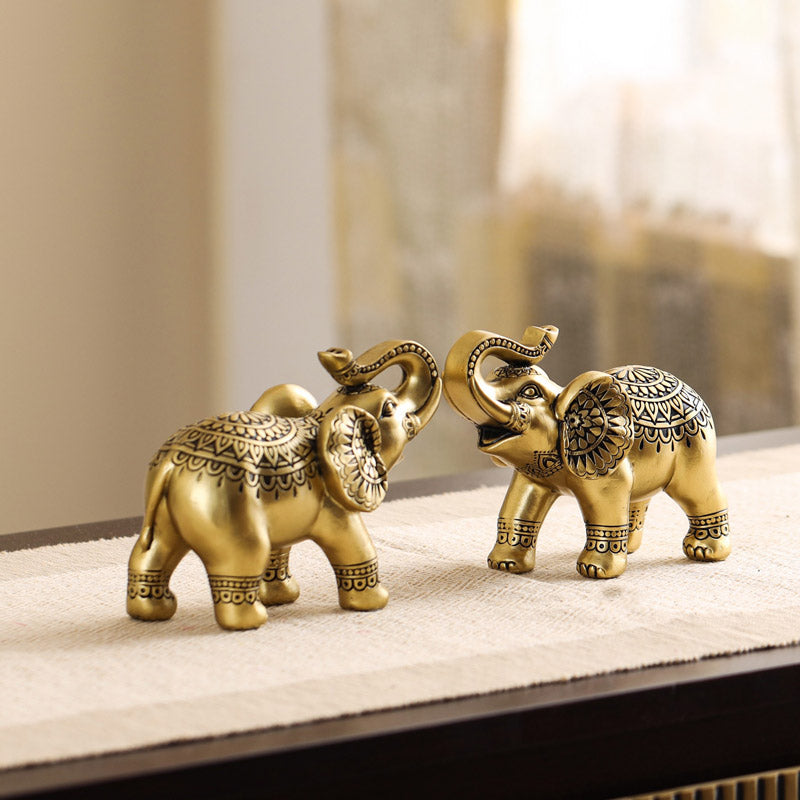 Ethnic Ornate Gaja Showpiece - Set Of Two image 7