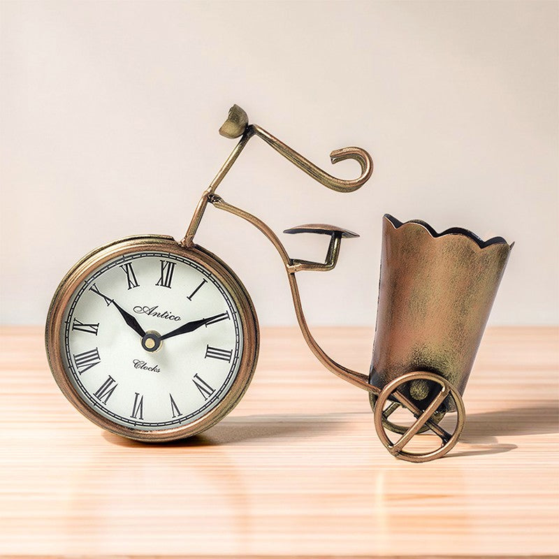 Bicycle Clock With Stationery Holder Cum Clock media 4