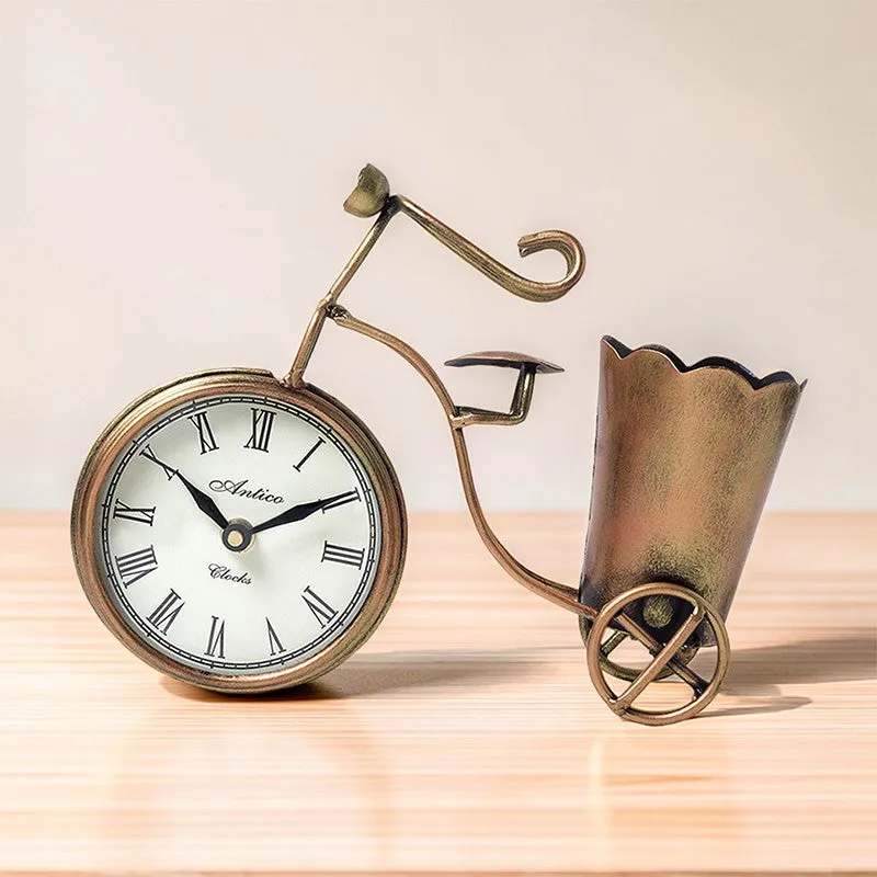 Bicycle Clock With Stationery Holder Cum Clock media 4