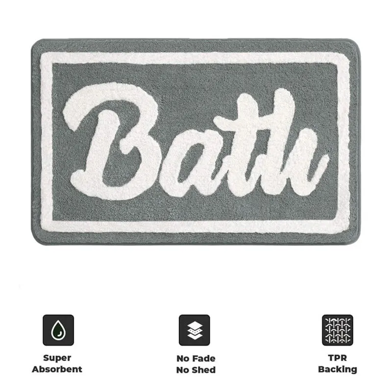 Bath Time Microfiber Bath Mat - Grey media 7