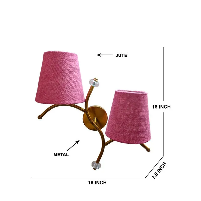 GlowStem Twin Jute Wall Lamp - Pink media 8