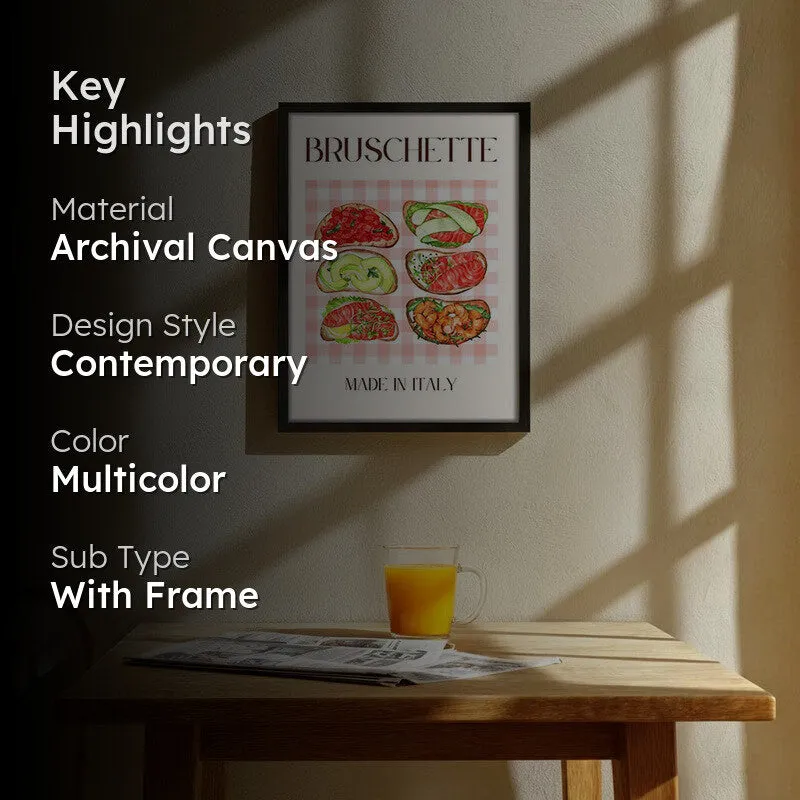 Bruschette Collection Archival Canvas Wall Art - Black media 2