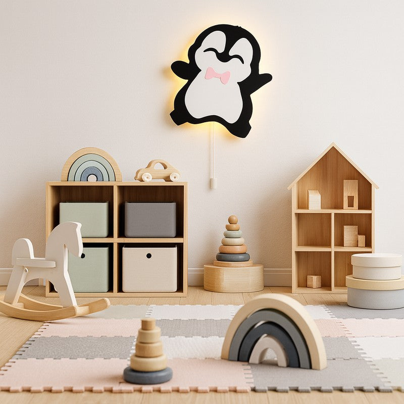 Snuggle Penguin Battery Operated MDF Wall Lamp media 3