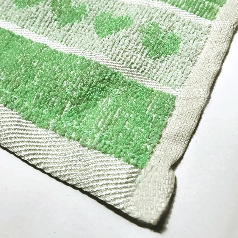 Love Lace Cotton Hand Towel (Brown & Green) - Set Of Two media 4