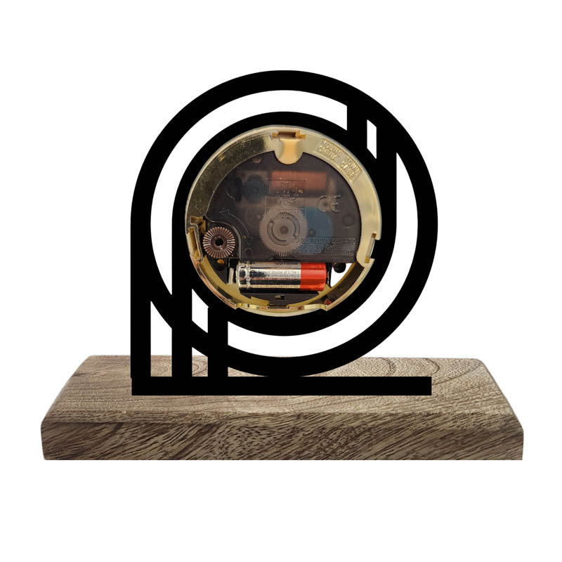 Infinite Loop Iron & Mango Wood Table Clock media 4