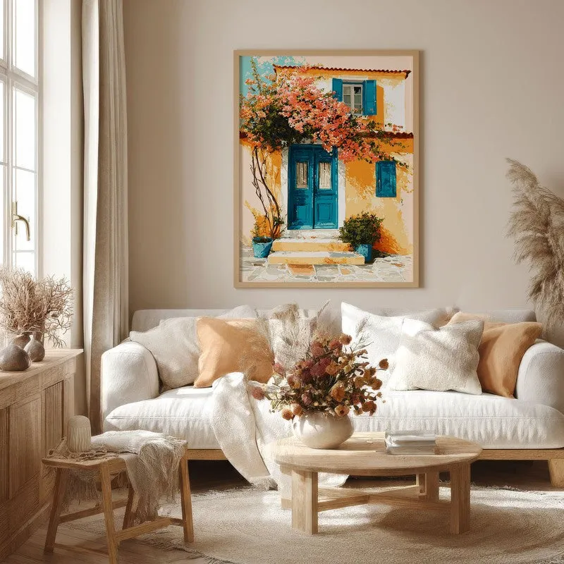 Serapha Canvas Wall Painting With Brown Frame media 1