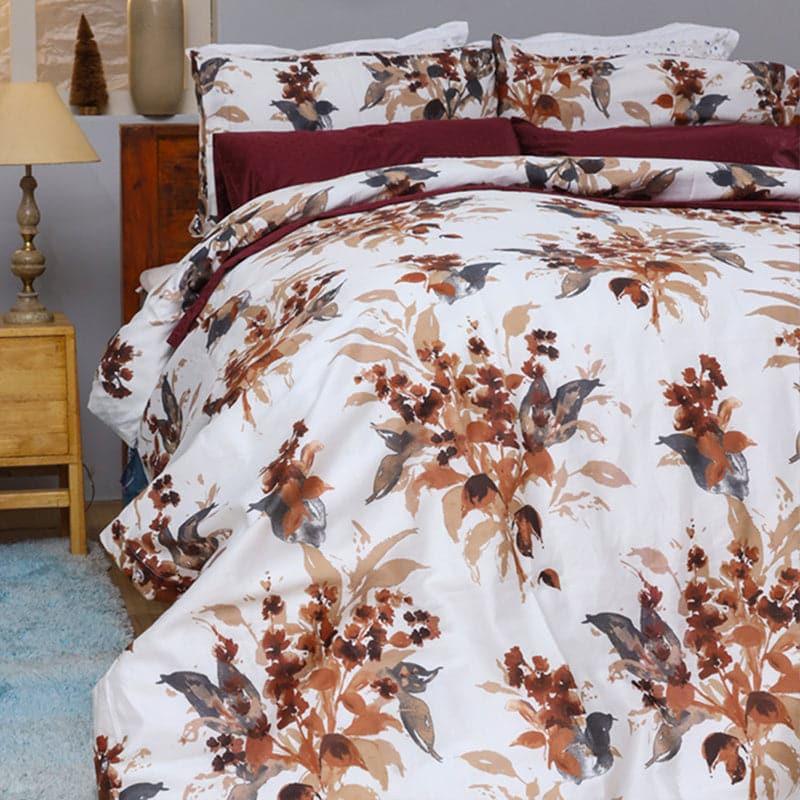 Agala Snapdragon Cotton Bedsheet (Brown) - 254 TC media 3