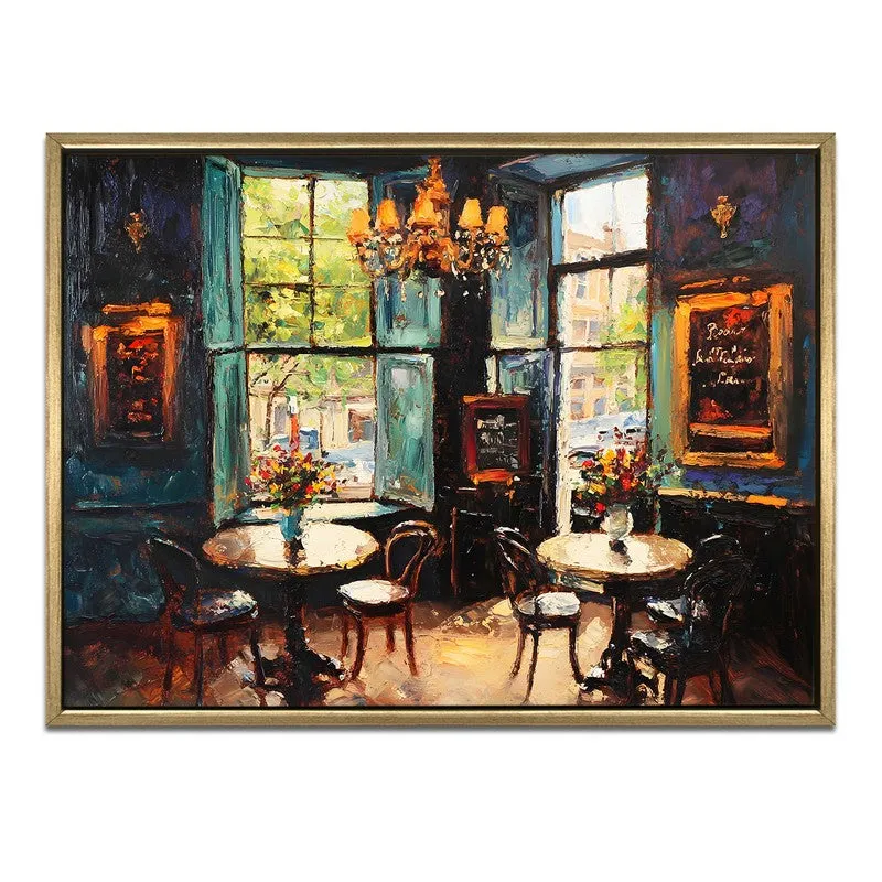 Bistro Table Canvas Wall Painting With Frame media 3