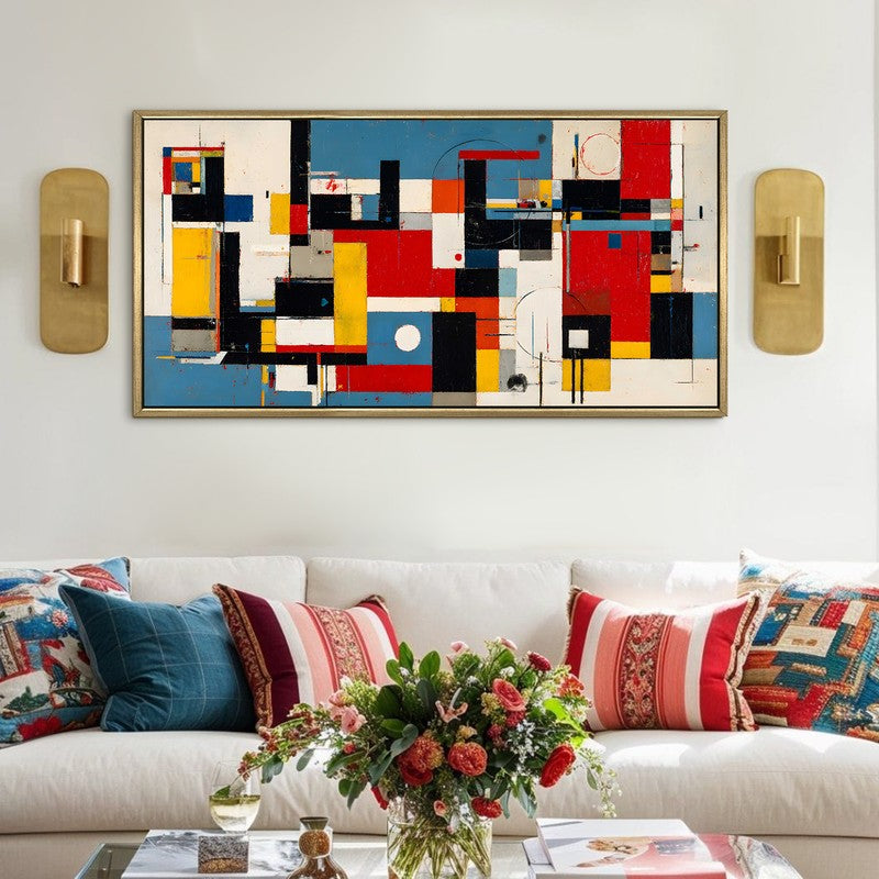 Gridlock Canvas Wall Painting With Frame